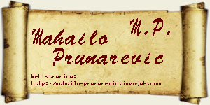 Mahailo Prunarević vizit kartica